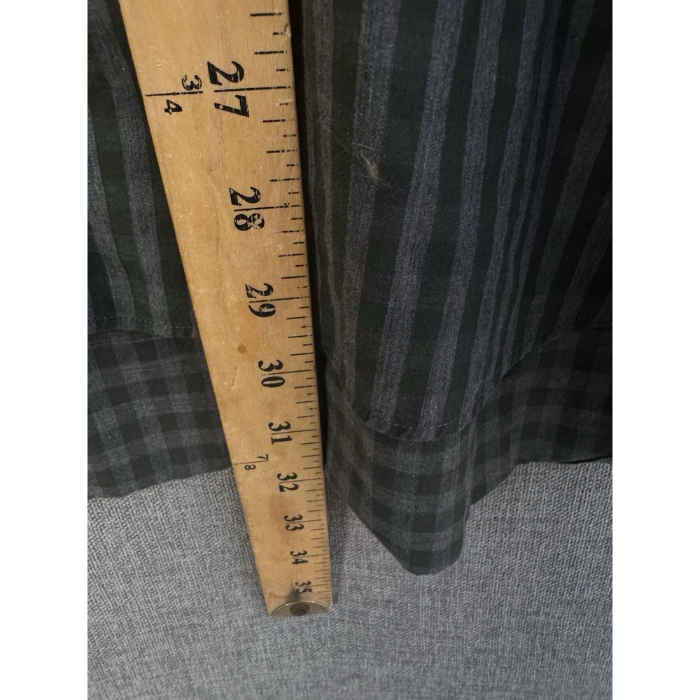 Billy Reid Shirt Men's Large Plaid Button Up Casual Long Sleeve Green Gray - Picture 2 of 5